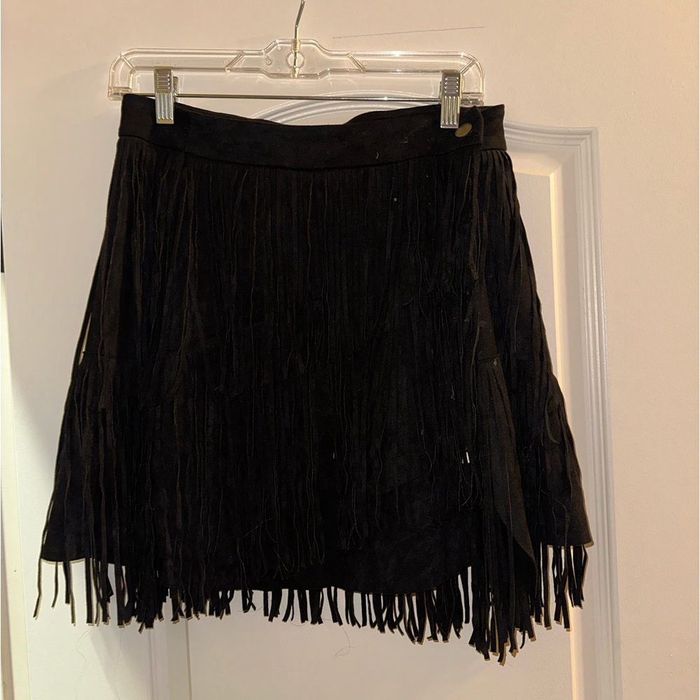 Black fringe skirt